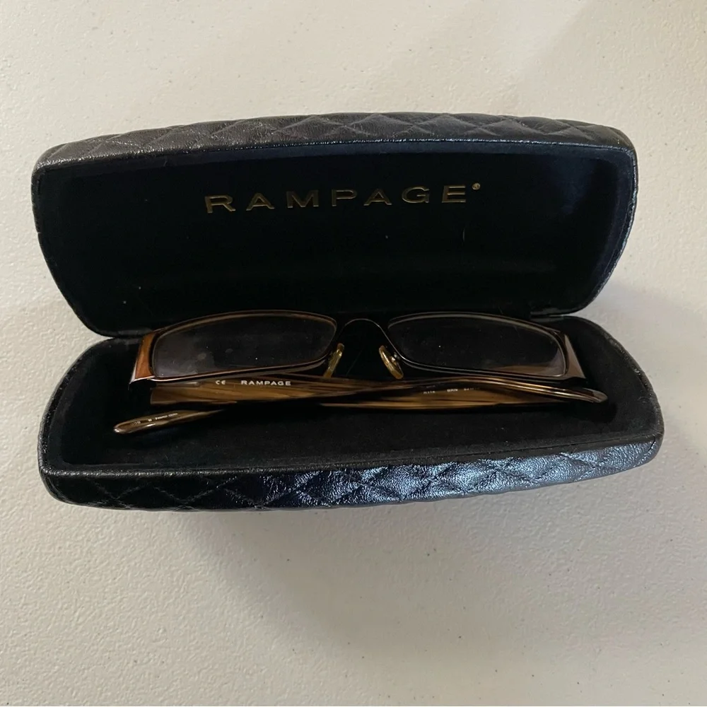 Rampage Brown Glasses with lotus inlay  with Black Case